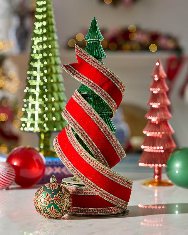 Velvet Crystal Jewel Trim Ribbon, 2.5" x 5 Yards